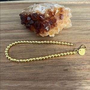 .925 18k gold plated beaded bracelet